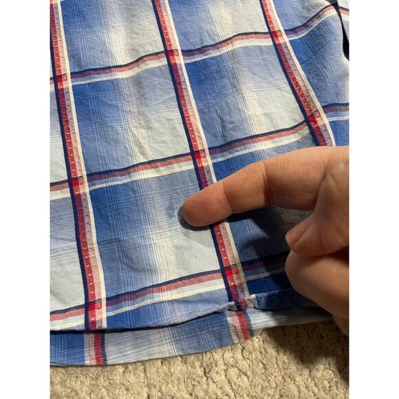 George Strait Cowboy Cut Collection by Wrangler Mens Sz XL Button Up Plaid Shirt - Picture 9 of 12